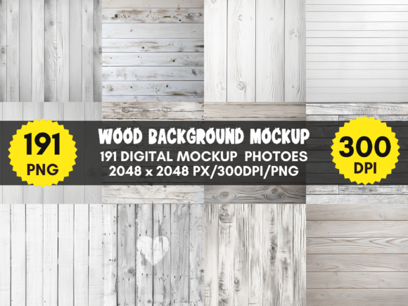 191 White Wood Background Digital Papers