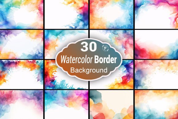 Abstract Watercolor Border Background