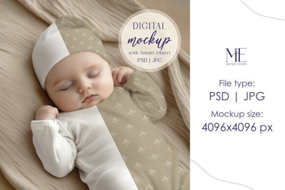 Baby Bodysuit Mockup, Long Sleeve Romper
