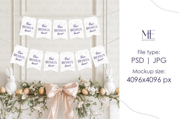 Easter Banner Mockup Happy Easter Flag