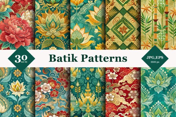Explore the Beauty of Batik Style Seamless Patterns 02