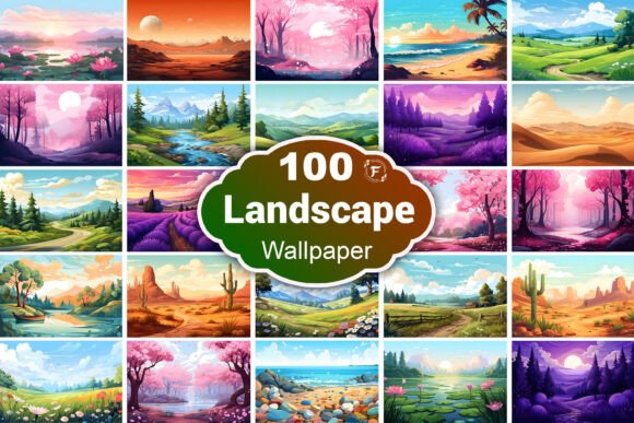 Exploring the Versatility of Landscape Wallpaper and Abstract Vector Style Nature Scenery Landscape Illustration Wallpaper Bundle