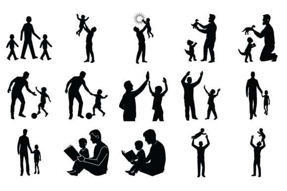 Father Silhouette Vector - Vol 2: A Versatile Resource for Designers and Creators