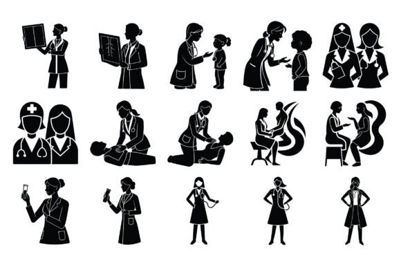 Female Doctor Silhouette Vector: A Versatile Design Resource