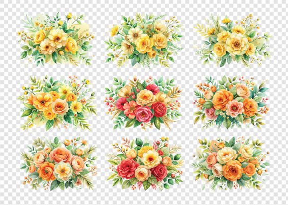 Floral Watercolor Spring PNG Bundle: A Versatile Design Solution for Creative Projects