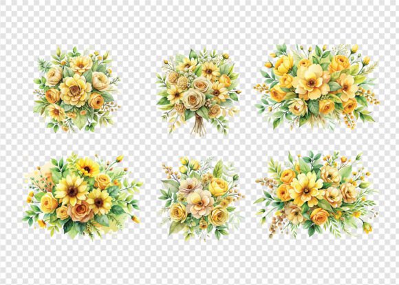 Flower Yellow and Peach for Wedding PNG: A Versatile Watercolor Design