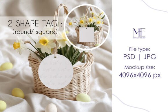 Gift Tag Mockup, Square Round Tag Mockup: A Strategic Tool for Creative Professionals