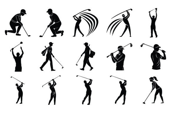 Golf Player Silhouette Vector
