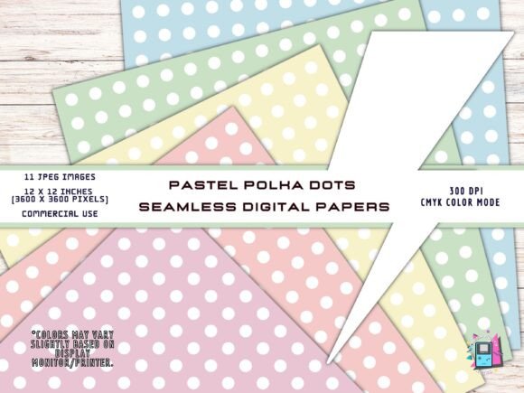 Seamless Pastel Polka Dot Digital Papers