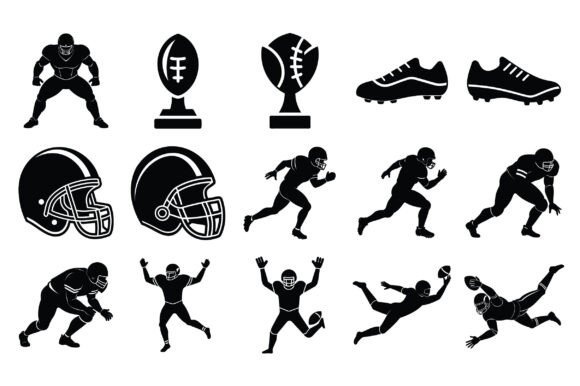 Silhouette American Football Set -Vol 2: A Versatile Design Resource for Creators