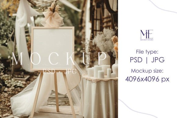 Square Wedding Sign Mockup, Boho Welcome: A Creative Tool for Event Designers