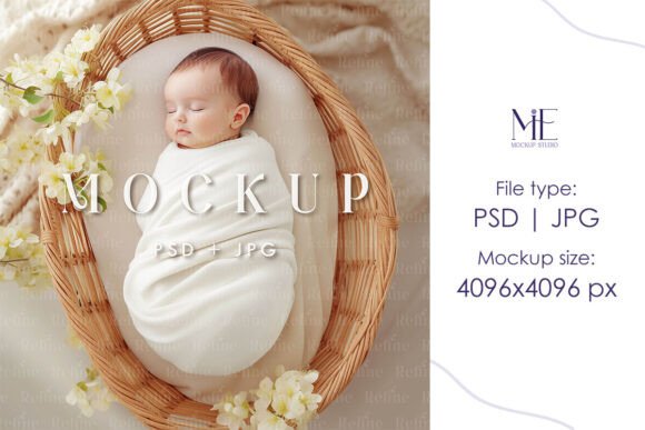 Swaddle Mockup, Neutral Nursery Blanket: A Creative Tool for Designers and Parents