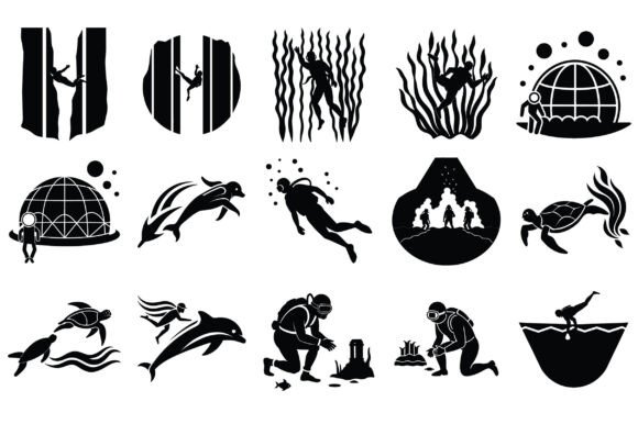 Unlocking Creativity with A Vector Scuba Diving Vector -Vol 2 and A Vector Scuba Diving Silhouette Vector -Vol 2