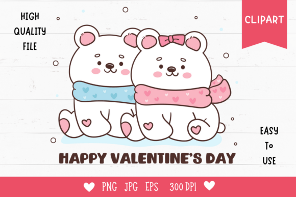Valentine Clip Art Cute Polar Bear Love2